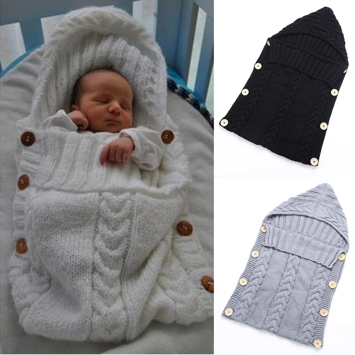 Спальный мешок для малышей, конверт, зимний детский спальный мешок, муфта для ног, вязаная коляска, спальный мешок для новорожденных, пеленка, Вязаная Шерсть, Slaapzak