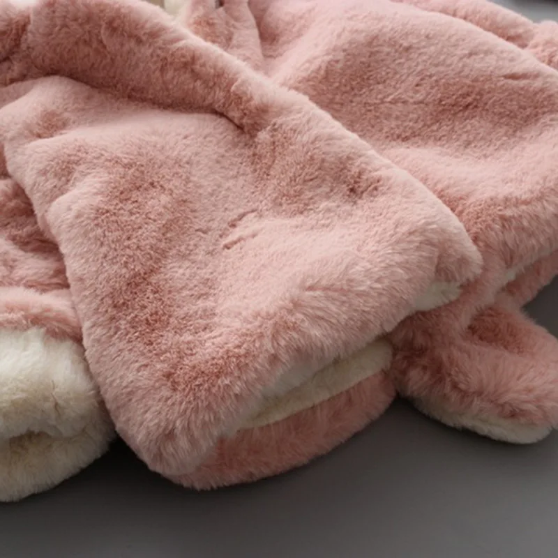 CYSINCOS; Плюшевые пальто для маленьких девочек; сезон осень-зима; плотные куртки для девочек; теплая верхняя одежда с капюшоном; пальто; Одежда для новорожденных; милый кролик для малышей