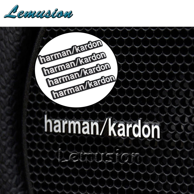 Для Harman Kardon автомобильные аудио видео наклейки для Audi A3 A4 B6 B8 B7 A6 C5 C6 Q5 E53 F70 F15 G05 E46 E90