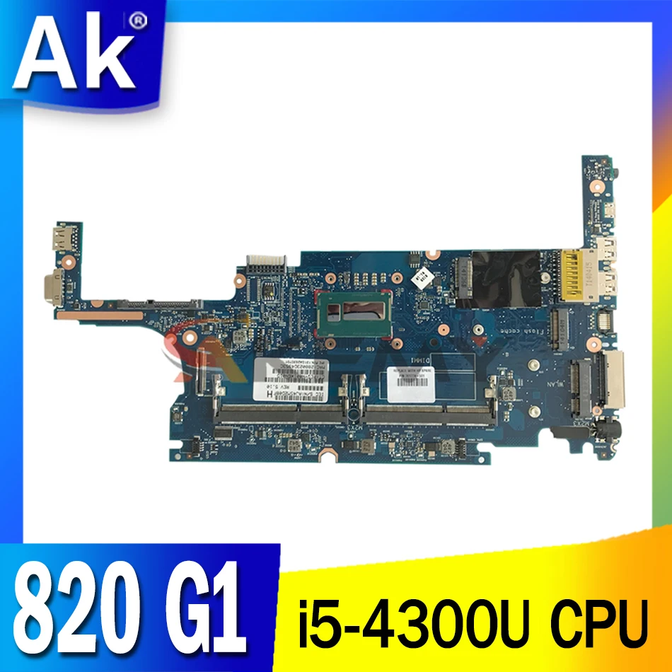 Материнская плата для ноутбука HP EliteBook 820 G1 с процессором SR1ED i5-4300u 731066-001