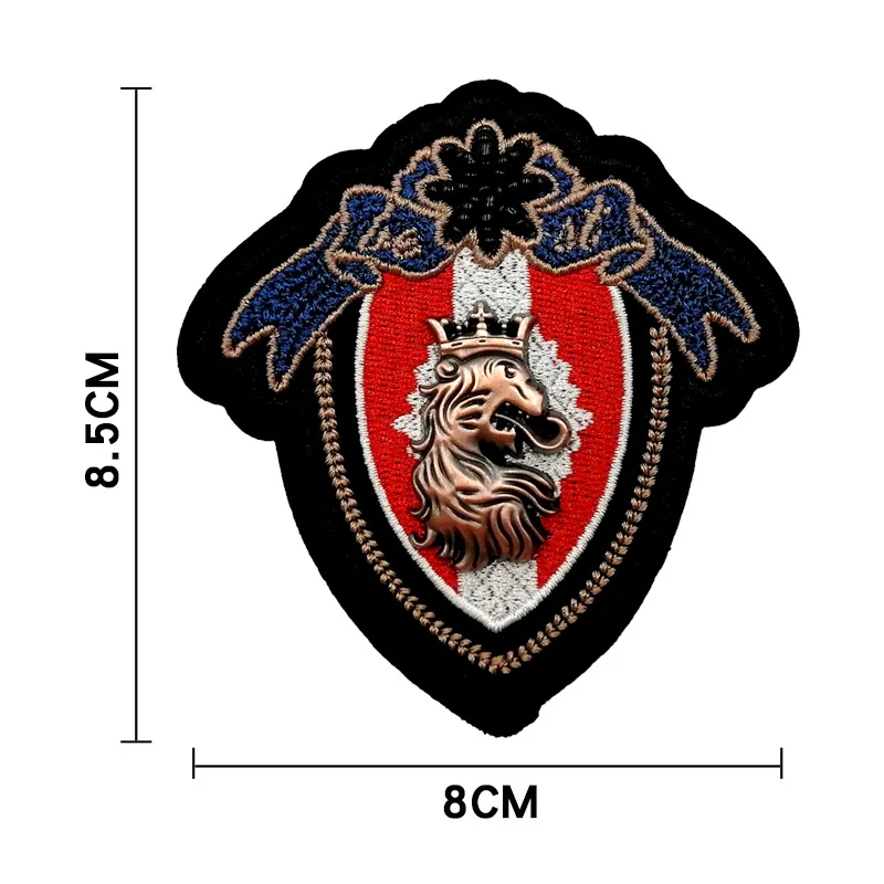 GUGUTREE вышитая металлическая нашивка beetle Crown Tiger lion нашивки с изображением волка аппликация Одежда Куртка значок нашивки для одежды YC-38 - Цвет: 17