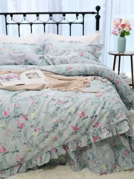 

Pastoral flower bedding set,full queen king cotton european trend rustic double home textile bedspread pillow case duvet cover