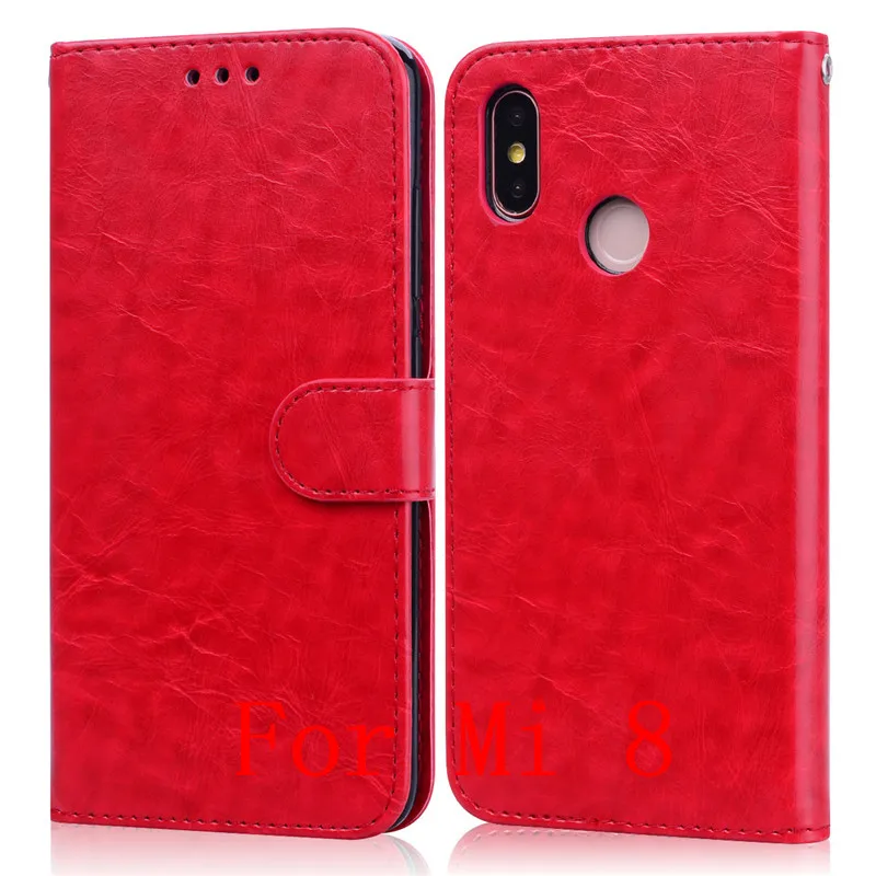 Для Xiaomi mi 8 чехол Флип кожаный бумажник чехол для телефона для Xiaomi mi 8 Xiaomi mi 8 Lite Чехол кошелек для mi 8 Lite телефон Fundas - Цвет: Red