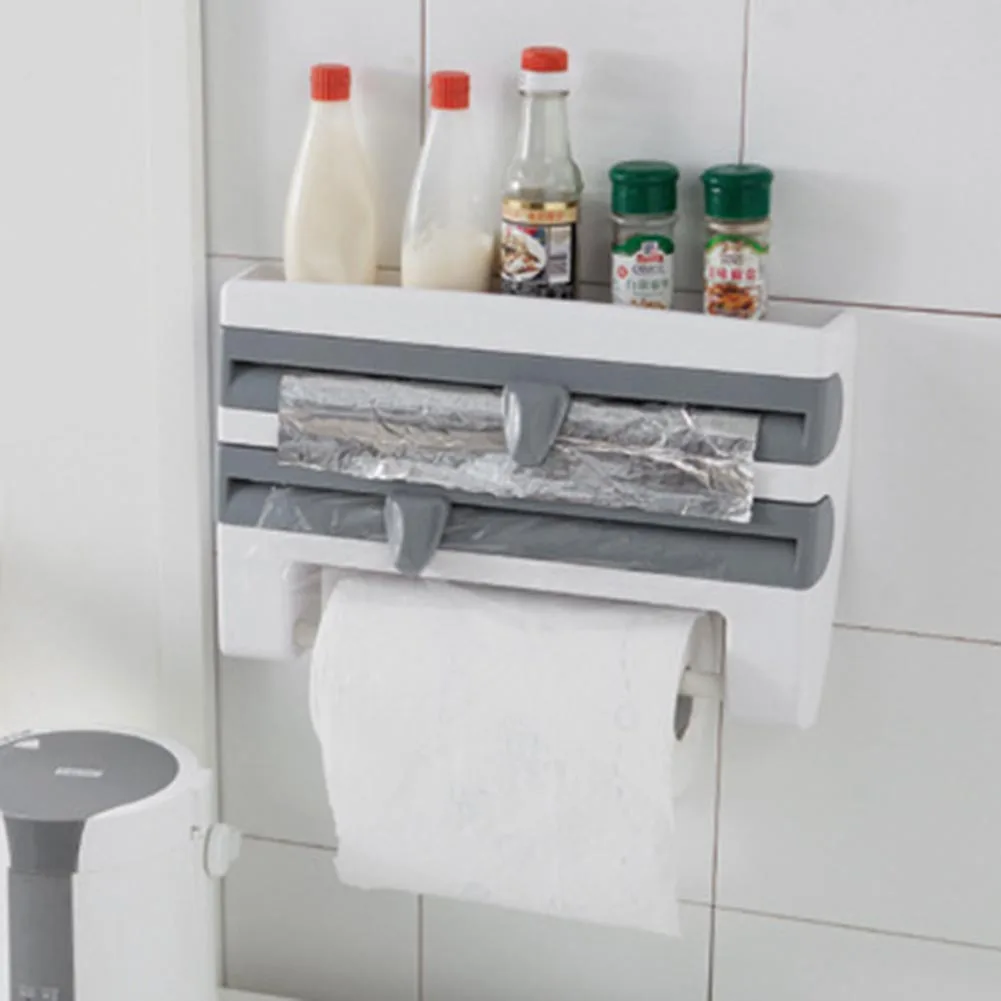 

Multifunction plastic wrap Storage Rack Protect Home Organizer Holder Space Frigerator Accessories Supplies Gear Stuff Product