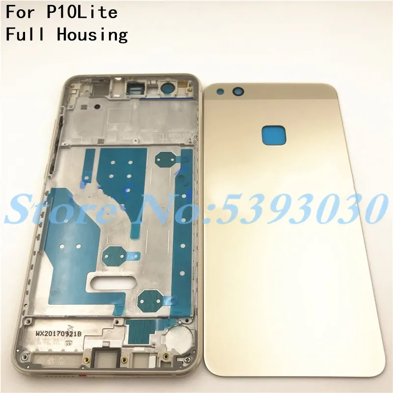 Высокое качество P10 Lite крышка батареи для huawei P10 Lite полный корпус чехол Задняя стеклянная крышка+ ЖК передняя рамка с боковым ключом