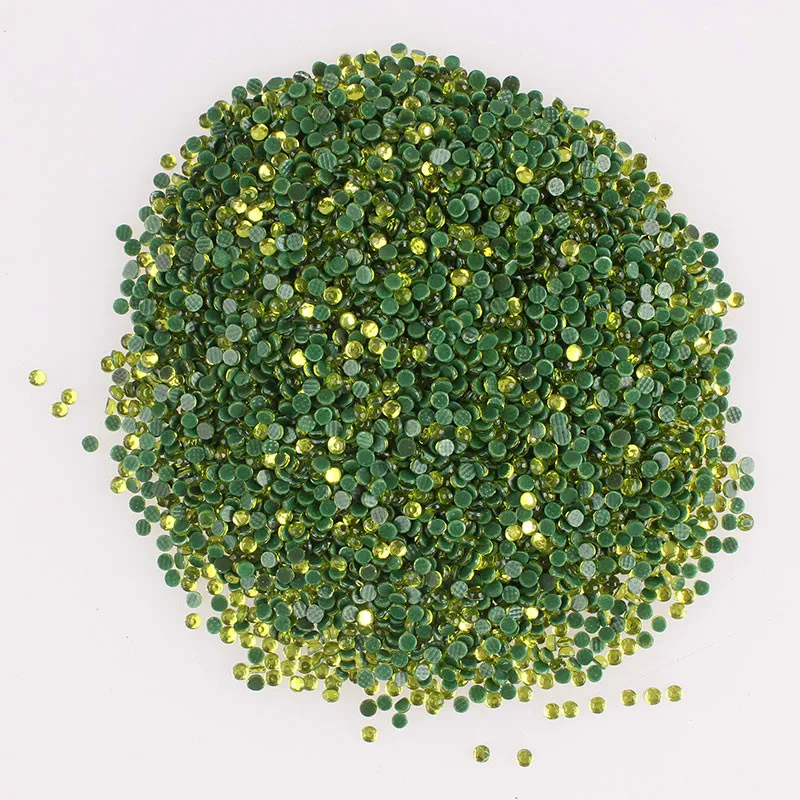 FruitGreen Горный хрусталь кристалл AB 2 мм термоклей свадебное платье стразы горячей фиксации DIY Flatback Стразы для одежды юбки 1440 шт SS16 F - Цвет: FruitGreen