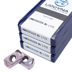 Fraise CNC tour à métal, outil de tournage, Machine de découpe, Inserts en carbure LNMU0303 LNMU0303ZER MJ LT10 10 pièces 