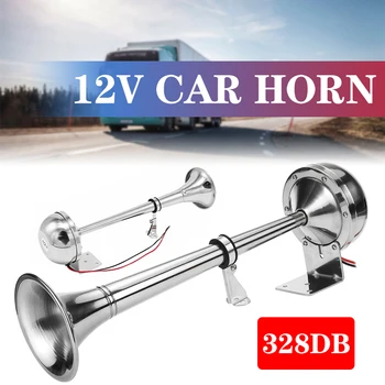 

328DB Car Horn Super Loud 12V Single Trumpet Air Horn Compressor for Car Truck Boat Train Horn Hooter For Auto Sound Signal