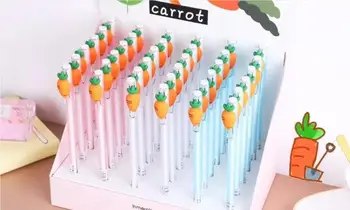 

new carrot vegetables gel pen cartoon neutral pen student prize school stationery office black write pen promotion gift 36pc/lot