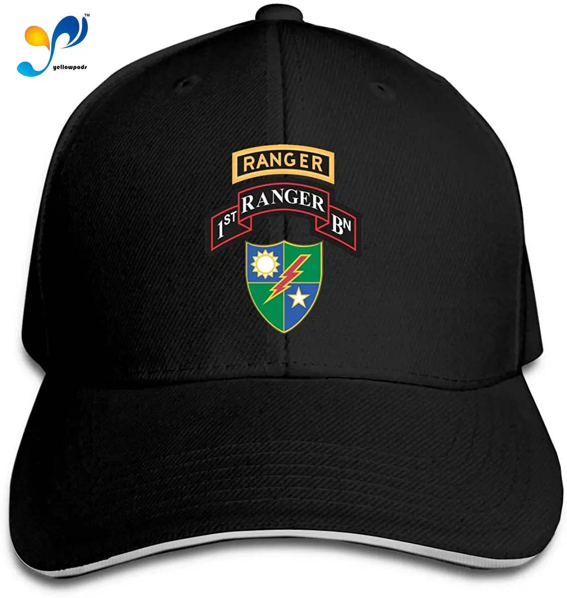 Классическая хлопковая бейсболка 1-го батальона 75th Ranger Regi men t с рейнджер таблетом
