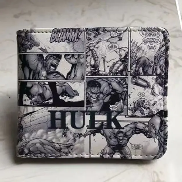Marvel Men Wallet Q Version Captain America SpiderMan Wallet Men Comic Version Super Heroes Wallet Women with Card Holder Wallet Hulk Comic