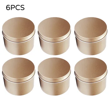 

6Pcs Aluminum Round Jar Bottle Storage Container with Screw Lids for Tea Candle Coffee Beans Storage Supplies