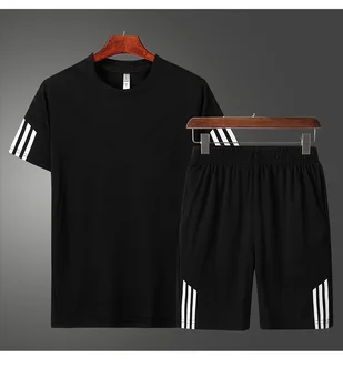 

Fashion Brand Set Men Clothing 2020 Summer New 2pc Tracksuit Short Sweatshirt + Shorts Sets Beach Mens Casual Shirts Sportswears