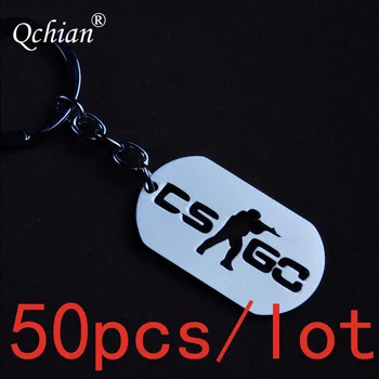 

50pcs/lot CSGO Metal Brand Dog Tag Pendant Keyring Commemorative Gift Keychain Car Motorcycle Key Jewelry