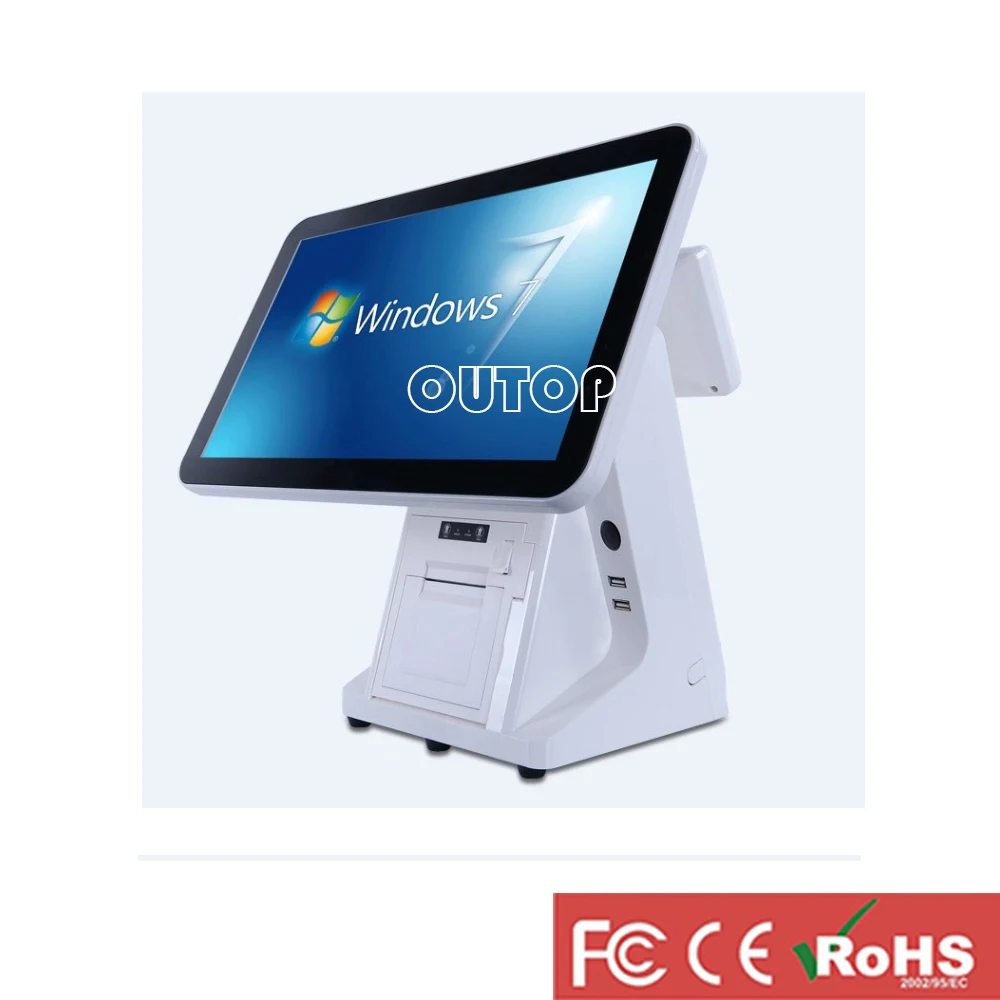 US $250.00 pos receipt printer touch screen cash register with scanner all in one pos system