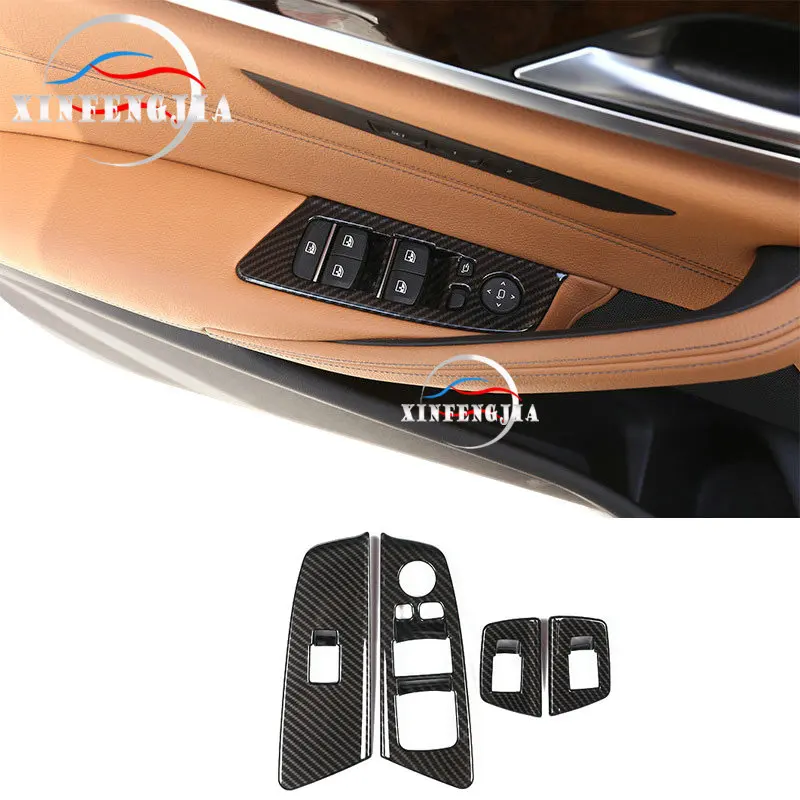 

For BMW 5 Series G30 17-19 Carbon Fiber Color Door Window Lift Button Panel Trim