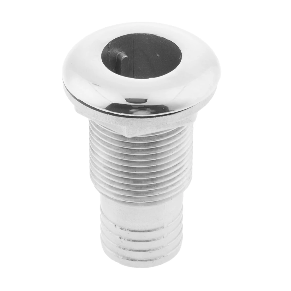 316 Stainless Steel 63mm Length Straight 1'' Hose Barb Boat Thru-Hull Fitting