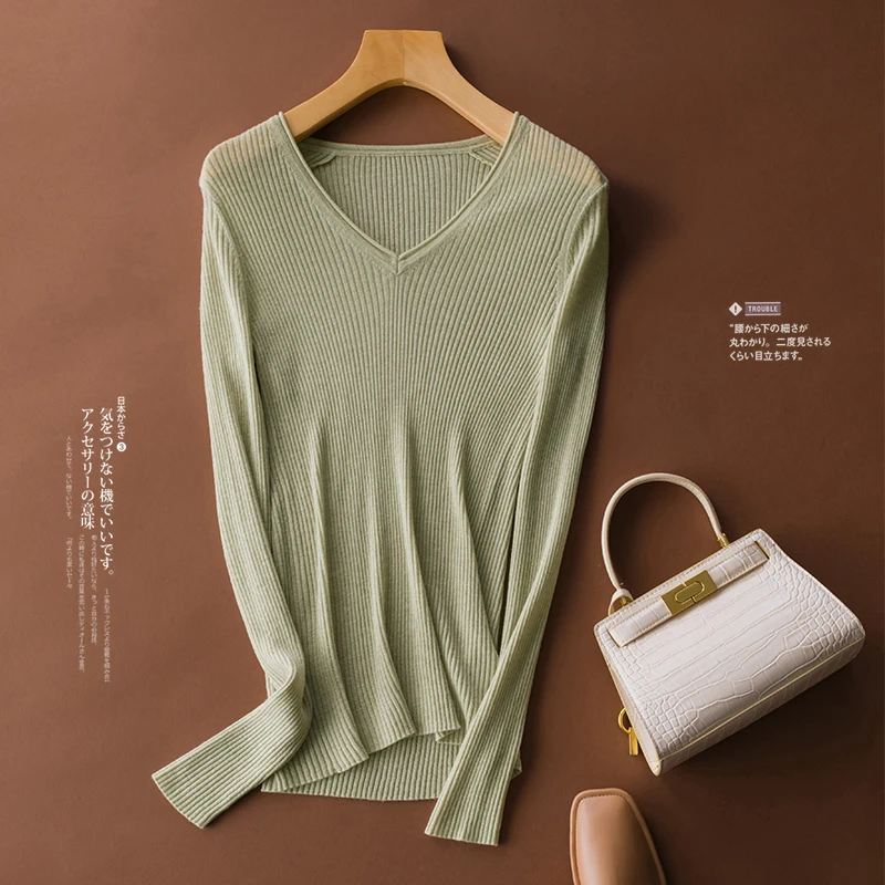 VOGGIN Sweater for Women Long Sleeve V Neck