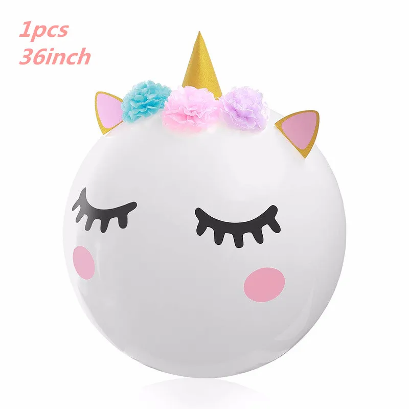 1pcs 36inch WALMD 10 шт./лот Единорог поставка шаров для праздников латексные воздушные шары Дети мультфильм животных фургон для перевозки лошадей Глобус День рождения украшения - Цвет: 1pcs 36inch