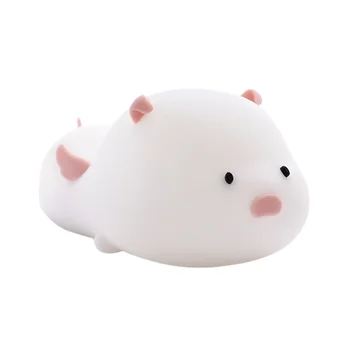 

1pc Night Light Patted Pig Pattern Colorful Silicone Lightweight LED Bedside Lamp Night Light for Home Room