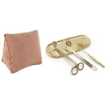 

Reading Backrest Cushion Wedge Pillow Back Cushion Lumbar Pad (Coffee) with 4Pcs Candle Accessory Set