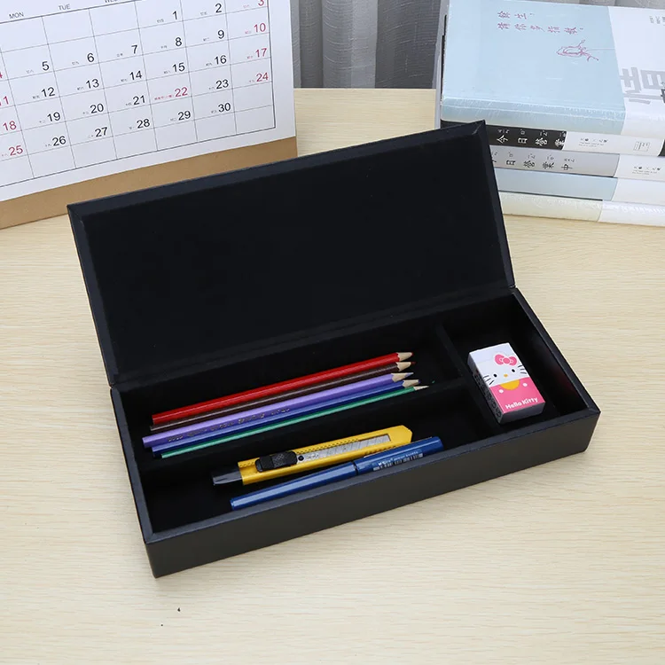 Высококачественный чехол-карандаш из искусственной кожи, роскошная коробка для авторучки, канцелярские принадлежности, органайзер для стола
