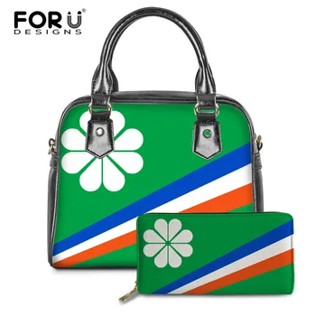 

FORUDESIGNS Marshall Island Kwajalein Flag Drop Shipping Luxury Handbags Women 2020 2PCS/Set Casual Pu Leather Ladies Crossbody