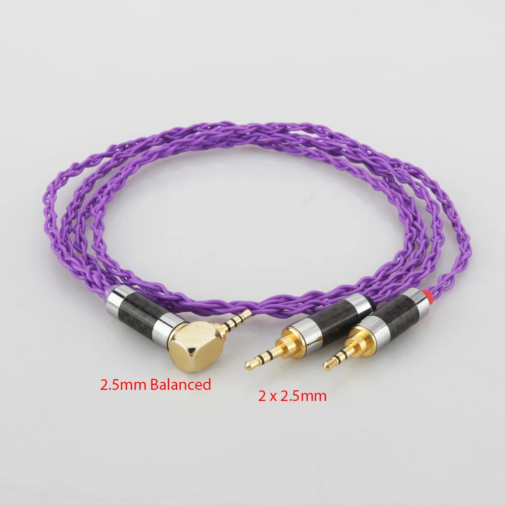 Audiocrast 7N Silver Plated Replacement Headphones Cable Audio Upgrade Cable right angle 2 5mm TRRS to 2 2 5MM