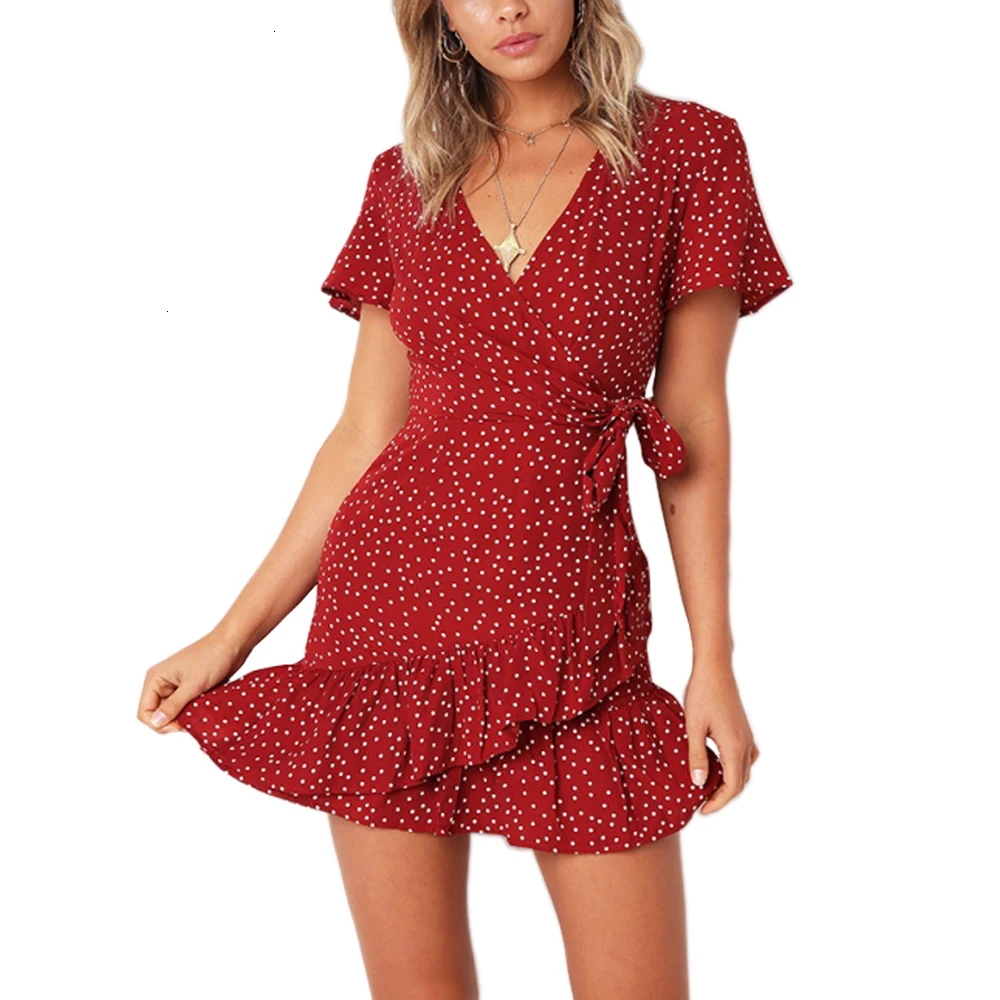 

Special Design Bodycon Dress Women V-neck Short Sleeve Plus Size Summer Dress Chiffon Beautiful Sexy Print Dress XS-2XL
