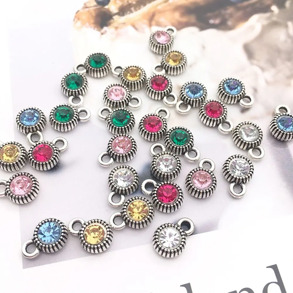 30pcs Alloy Charm Set Rhinestone Pendant Jewelry Making Accessories Diamond-Encrusted Charms Shiny DIY Decor | Дом и сад
