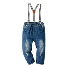 Летние детские брюки для маленьких мальчиков; одежда; повседневные джинсы; длинные штаны; комбинезоны; модные джинсовые комбинезоны;#12,6