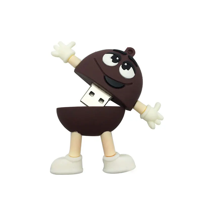 

cute cartoon M chocolate bean USB flash drive 64GB usb 2.0 4GB 8GB 32GB Pendrive 16gb memoria stick pen drive gift free shipping