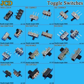 

JCD 1pcs/lot SS 12D00 Slide switch slide gear fluctuation band 2/3 file single double horizontal mini horizontal power supply