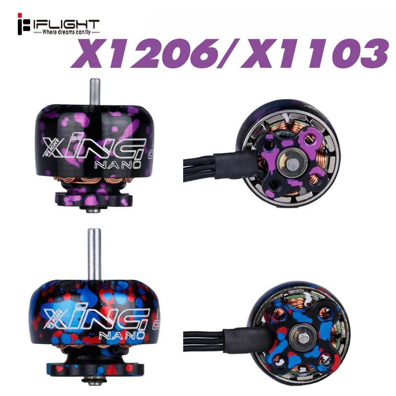 1 шт. бесщеточный двигатель iFlight XING X1103 1103/X1206 1206 8000KV/10000KV 4500KV/6500KV 2 3S/2 4S CW для