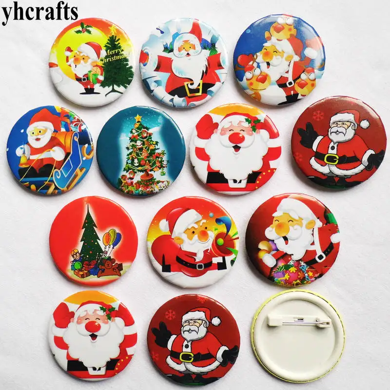 

30PCS/LOT,4.5cm(1.7 inch),Mix christmas badge,Students reward,Fashion button,Team logo,Goody bag.X'mas brooch pin,Home decor.OEM