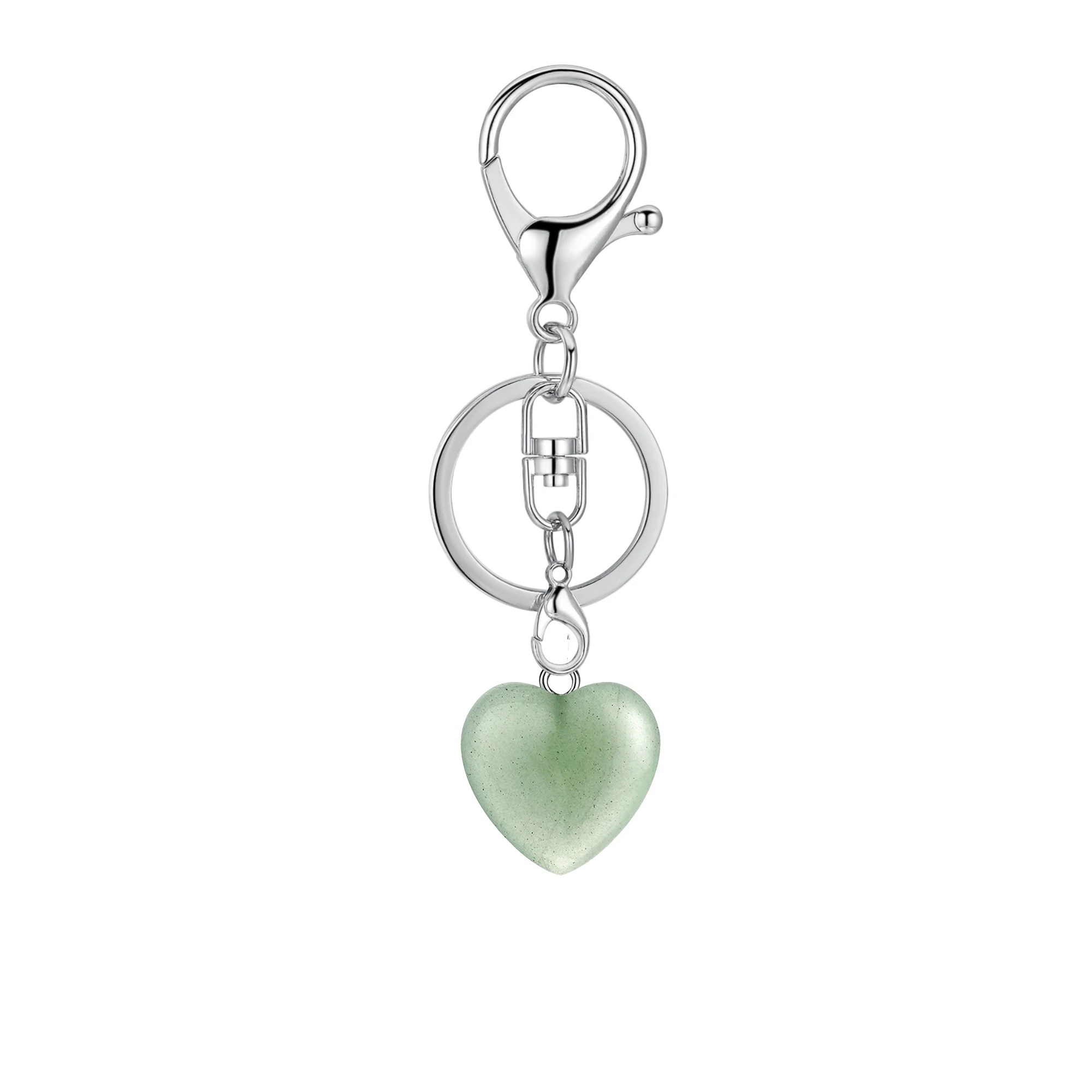 Aventurine Key chain SEVENSTONE Рейки Исцеление натуральный камень любовь сердце кулон ожерелье трендовые подвески для ангела Женские Ювелирные изделия Подарки для девушки - Окраска металла: Aventurine Key chain