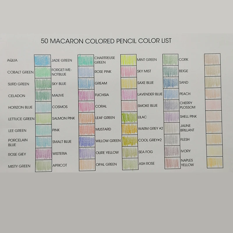 Andstal Brutfuner Macaron 50 Color Professional Artist Colored