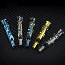

Titanium Whistle Hooter Pendant For Keychain Camping Survival High Frequency