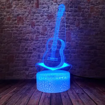 

Flashing 3D Illusion LED Kids Nightlight Colorful Changing Light Model Guitar Light-up Toys