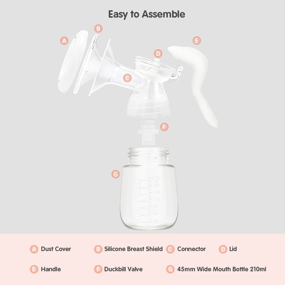 YOUHA ручной молокоотсос бисфенол безопасный Материал легкий молочный откачки