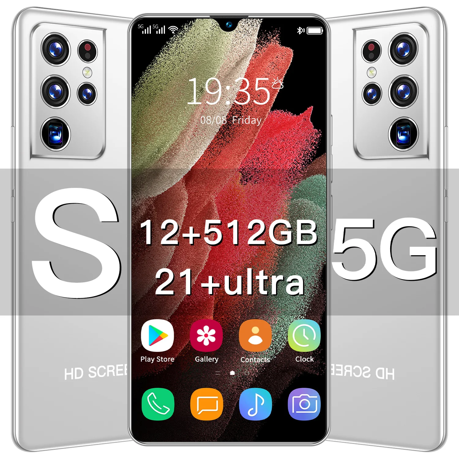 2021 Newest S21+ultra Global Version 6.7&quot Water Drop Screen Smartphones Full Unlocked Android10 Phone12+512G Mobile Phone | Мобильные