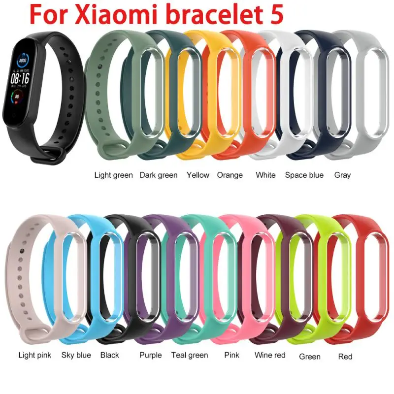 Unisex Strap For Xiaomi Mi Band 5 Silicone Wristband Bracelet Replacement MiBand Wrist TPU | Электроника
