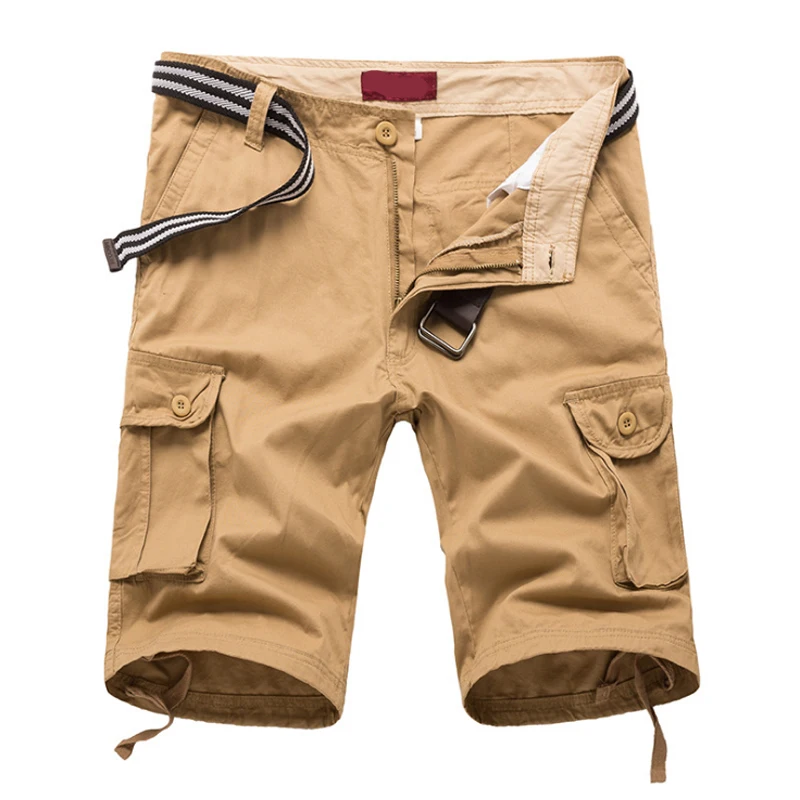 Мужские повседневные шорты, высокое качество, свободные хлопковые мужские шорты средней длины, комбинезоны, бриджи размера плюс, короткие штаны, мужские Бермуды, карго, Комбинезоны