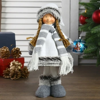 

Interior doll "Girl in a white dress and a striped scarf" 41 cm 2315150