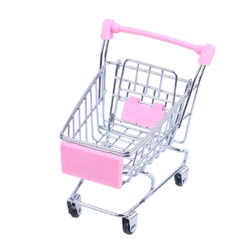 

Mini Shopping Cart Supermarket Handcart Shopping Utility Cart Mode Storage Toy (Pink)