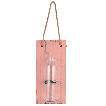 

1pcs Beautiful Wooden Board Decorative Glass Flower Vase For Home Plant Pot Flower Pot Macetas Planter Garden Accessories