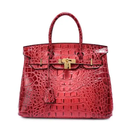 Модная сумка-мессенджер с узором «крокодиловая кожа», новинка, женская сумка из натуральной кожи, известный бренд, женская сумка на плечо, высокое качество - Цвет: Красный