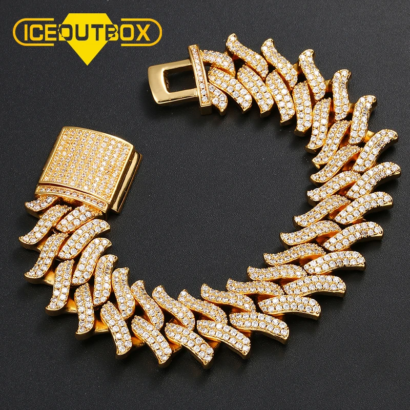 Личность Bling CZ Для мужчин браслет реперские кепки Майами кубинская цепь для в