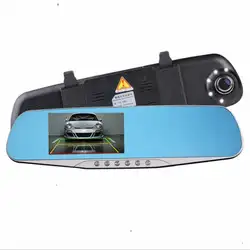 Full HD 1080P Автомобильный видеорегистратор Камера 4,3 дюймов двойной объектив зеркало заднего вида Видео вождения рекордер ночного видения