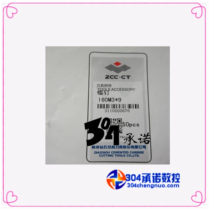 100% original Zccct milling cutter Screw I60M3*9 screw | Инструменты